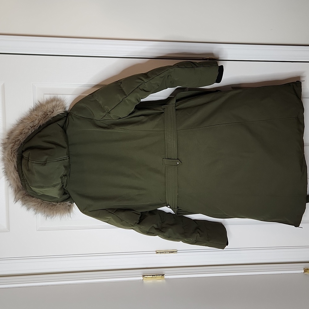 Lauren Ralph Lauren down puffer jacket army green midlength Small - Picture 8 of 12